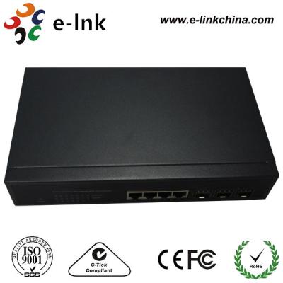 China 1000Base - gehandhabter Faser-Optikschalter T/FX SFP, 4/24 Hafen-Faser-Optiknetz-Schalter zu verkaufen