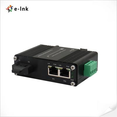 China 2 puertos Gigabit 90W 802.3bt PoE Ethernet Convertidor de medios con 1 puerto 100/1000x Fibra SC en venta