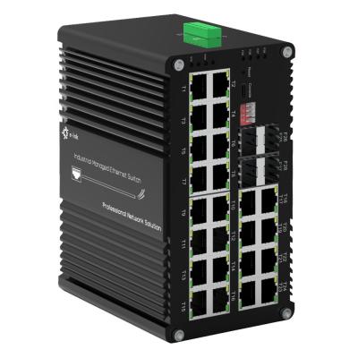 China Outdoor PoE Switch 24 Port 10/100/1000T 802.3at 30w bis 4 Port Gigabit SFP Din Rail verwalteter Schalter zu verkaufen