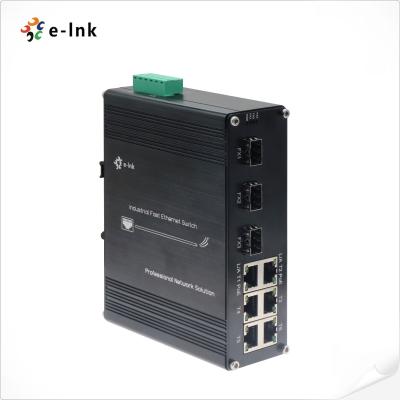 China Comutador industrial PoE Ethernet 6 x PoE + 3 x SFP Fast Ethernet à venda