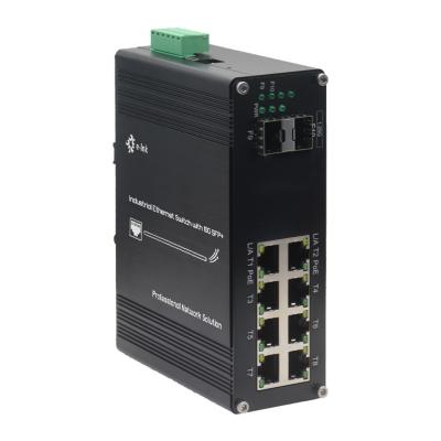 Chine Commutateur Ethernet industriel L2+géré avec ports PoE 8×10/100/1000T 802.3at + ports SFP 2×1000X à vendre