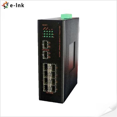 China Comutador de fibra SFP gerenciado industrial com portas 8×100/1000Base-X SFP + 2×100/1000M à venda