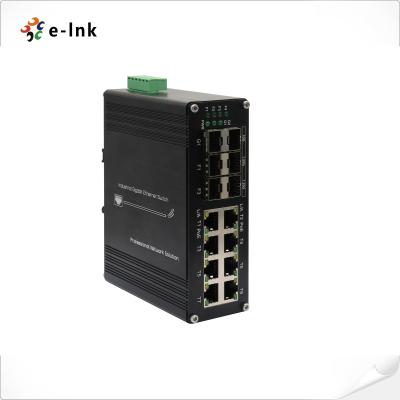 China Industrial Ethernet Switch with 8×10/100/1000T 802.3at PoE + 4×1G SFP + 2×10G SFP Ports for sale