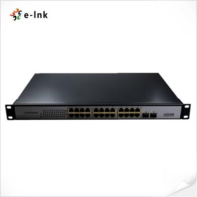 China 10/100/1000Mbps PoE-PSE Fiber to Copper Ethernet Switch 2 SFP + 24 PoE zu verkaufen