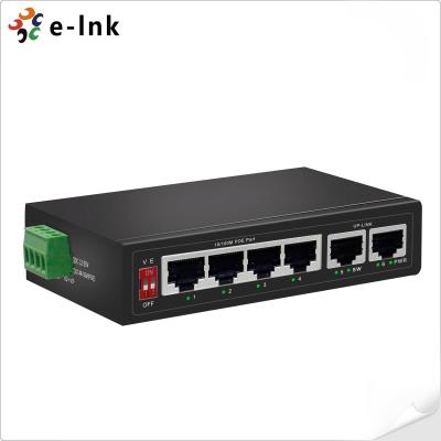 China 4 Ports 10/100BASE-T PoE und 2 Ports 100BASE-T Uplink Industrial 250m PoE Switch zu verkaufen