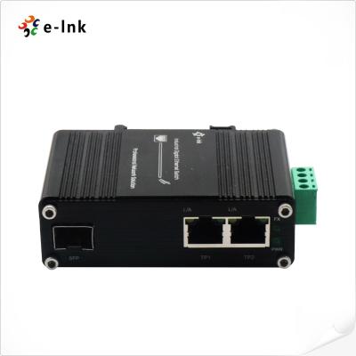 China Mini Industrial 1-Port 100/1000X SFP para 2-Port 10/100/1000T Ethernet Media Converter à venda