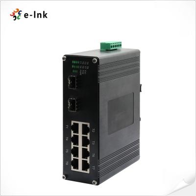 China Interruptor Ethernet industrial de 8 puertos 10/100/1000T 802.3bt PoE + 2 puertos 100/1000BASE-X en venta