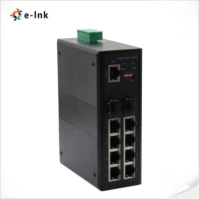 China Industrial 8-port 10/100/1000T + 2-port 100/1000X SFP Managed Ethernet Switch for sale