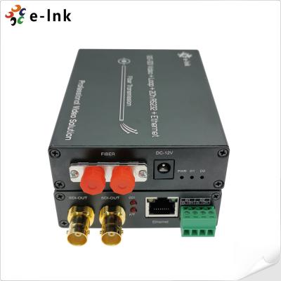 China 12G-SDI para conversor de fibra com Gigabit Ethernet e 2Ch RS485 para trás à venda