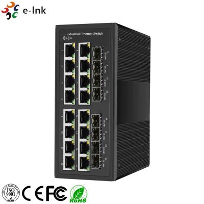 China Puerto industrial 100/1000X SFP del puerto 10/100/1000T 802.3at PoE+ 8 del interruptor 16 del POE de Ethernet IP40 en venta