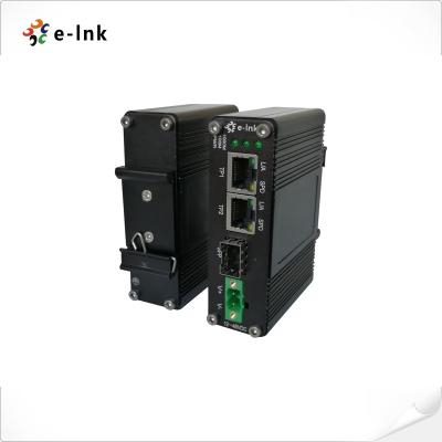 China Aluminum Case Industrial Ethernet Media Converter 1 Port 100/1000Base-X SFP Ethernet Switch for sale