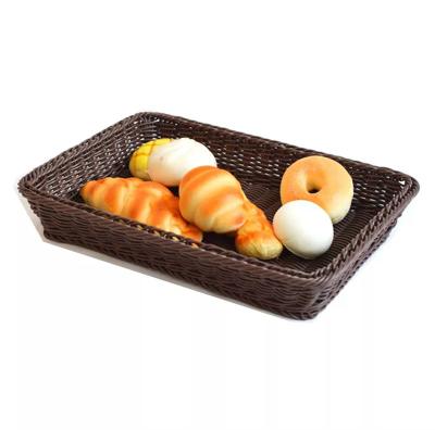 China Sustainable Wholesale Rattan Woven Ware Food Rattan Serving Basket Tray Fruit Storage Basket For Market for sale