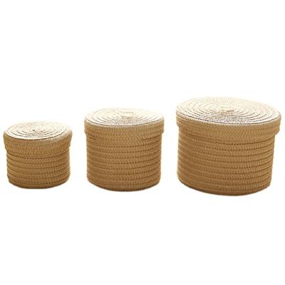 China Sustainable 3 PP Set Round Basket Office Fashion Durable PP Woven Color Customized Storage for sale