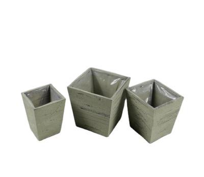 China Viable Wooden Flower Pot For Living Room Hotel Restaurant Garden Storage Baskets Natural Material Set Of 3 for sale