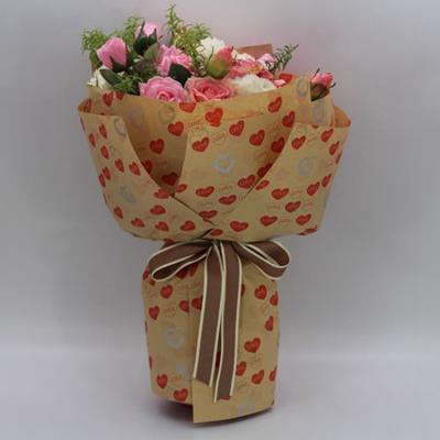 China ANTISTATIC Shinewrap Love Heart Printing Gift Wrapping Paper For Flower Bouquet for sale