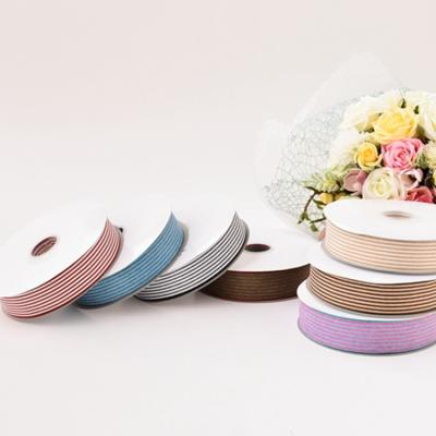 China Eco - Friendly New Design Colorful Stripe Flower Ribbon Roll Printed Ribbon for sale