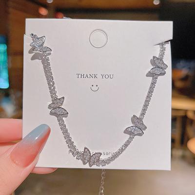 China Butterfly necklace women Europe and America fashionable clavicle chain of new trend of 2022 years of light temperament Zircon necklace luxury minority for sale