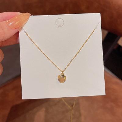 China Trendy simple temperament simple heart-shaped luxury necklace light fashion Internet celebrity clavicle chain for sale