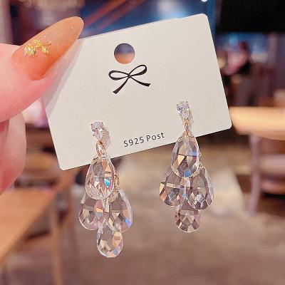 China Trendy Female Fashion Earring Atmosphere Zircon Drop Earrings Unique Small Retro Personality Ear Studs for sale