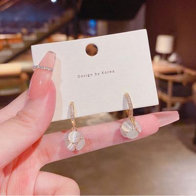 China FASHIONABLE women's Opal Zircon earrings new 2022 year trend personality fashion earring cold wind temperament earrings for sale