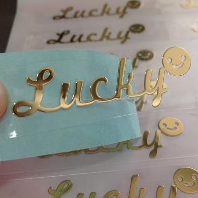 China Waterproof Brand 3D Gift Box Logo Stickers Custom Metal Logo Labels Packaging Labels for sale