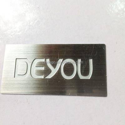 China Custom Aluminum Stamping Casting Craft Laser Mold Label Sign America Stainless Steel Etching Electroplate 3M Tape At The Bottom for sale