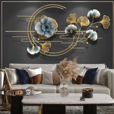 China Factory Price Minimalist Light Wall Hanging Living Room Sofa Background Handmade Iron Wall Luxury Decoration for sale