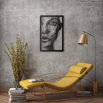 China Eco-friendly Modern Wall Decor Artwork Metal Wall Mount Sculpture Handmade Abstract Woman Face Metal Wall Art for sale