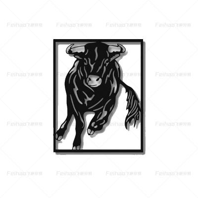 China Eco-friendly Animal Wall Art Home Decor Gift Bull Metal Wall Sculpt Metal Art Decoration Wall Decor for sale