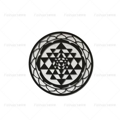 China Geometry Metal Wall Art Home Decor Gift Sacred Eco-friendly Metal Art Decoration for sale