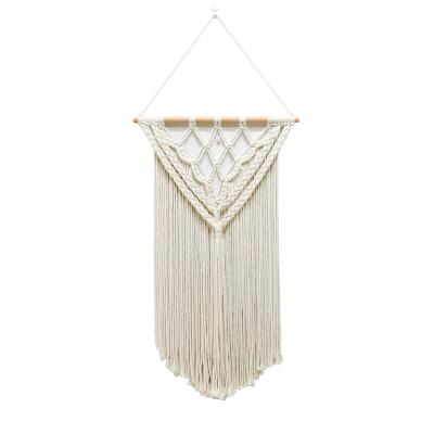 China New Cotton Minimalist Rope Woven Tapestry Handmade Bohemian Bedroom Decor Macrame Home Wall Hanging for sale