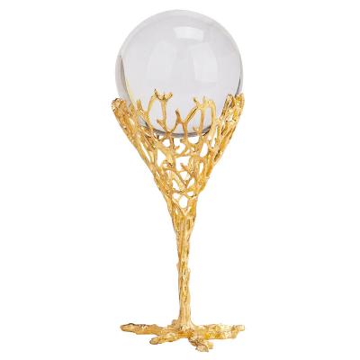 China Modern Nordic Metal Art Crafts Interior Home Decor Crystal Decor Luxury Minimalist Hot Sale Style Table Gold Accessories for sale