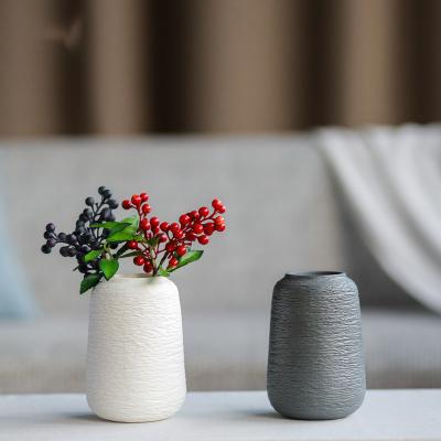 China Art Decor Hot Selling White And Gray Simple Modern Ceramic Vase For Home Decor Porcelain Vases for sale