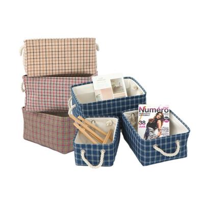 China KOREAN Drawer Organizers Bedroom Closet Cube Rectangle Organizer Fabric Foldable Decorative Storage Bins Basket for sale