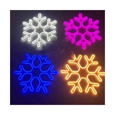 China Excellent Modern Widely Used Material Snowflakes Pattern 60*60cm Outdoor Waterproof Snowflake LED Pattern Neon Light for sale