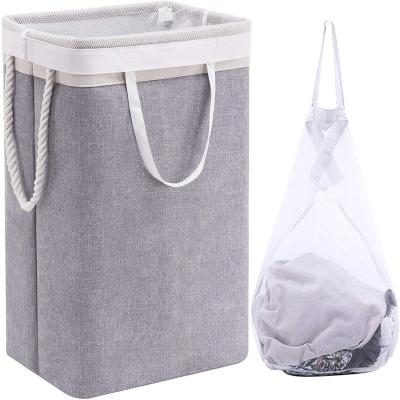 China Collapsible Collapsible Fabric Clothes Sorter Storage Bag with Carry Handles for Dirty Clothes for Home for sale