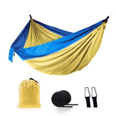 China Various colors 210T adult custom nylon camping hammock whoesale products spring hammock hanging swing for wholesale for sale