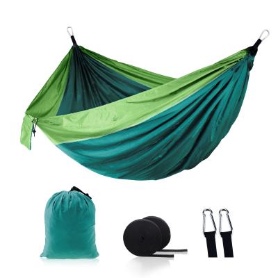 China Adult 210D Nylon Parachute Portable Heavy Duty Double Hammock With Straps Hammock Manufacturers for sale