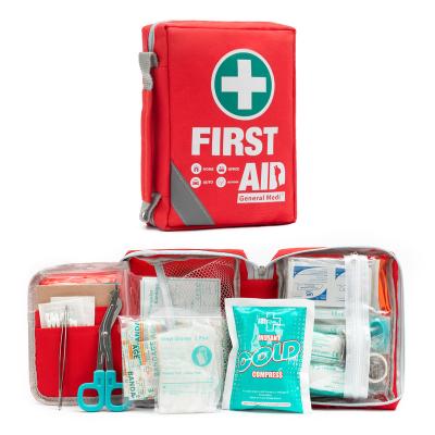 China Medical Emergency Survival Family First Aid Red First Aid Kit With Emergency Medical Supplies Aid Moving Kit for sale