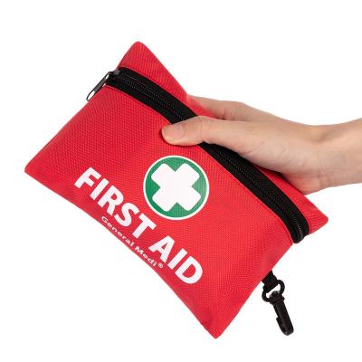 China Mini Emergency Care First Aid Kit 110 Pieces of Small First Aid Kit Red First Aid Bag Travel Rescue Kit for sale