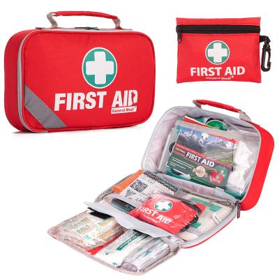 China 258 Piece First Aid Set Kit Red First Aid Emergency Care For Outdoor Camping Travel Vehicle Aid Kit for sale