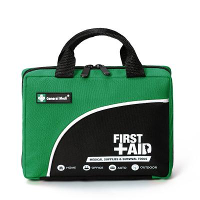 China 160 Pieces Compact First Aid Kit Bag Green First Aid Emergency Care For Travel Emergency Aid Kit for sale