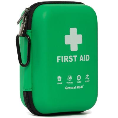 China Emergency Care 170 Pieces Hard Case and Light Weight First Aid Green First Aid Kit for Travel Emergency Medical Aid Kit for sale