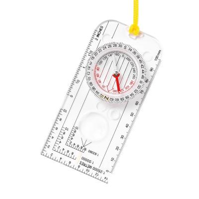 China Outdoor Hiking Camping OutdoorTravel Camping Hiking Ruler Ladder Map Guide Transparent Plastic Compass for sale