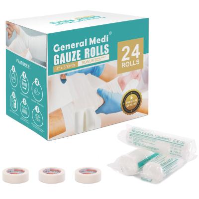 China 100% Latex Free Sterile Gauze Roll Breathable Cotton Material 100% Cotton Manufacturer Direct Selling for sale