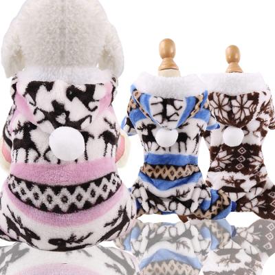 China 2021 pet clothing designer christmas elk flannel four-color sustainable pet clothes new for sale