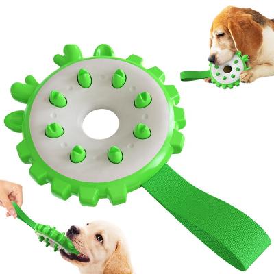 China New Viable Pet Toys Amazon Bite Resistant Dog Toy Ring Dog Training Molar Border Popular Training Toothbrush for sale