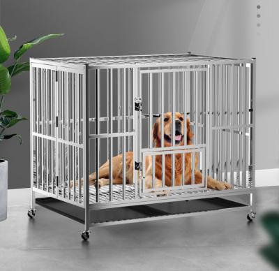 China 202 Stainless Steel Dog Cage Pet Shop Breeding Pet Store Folding Adoptive Pet Cage for sale