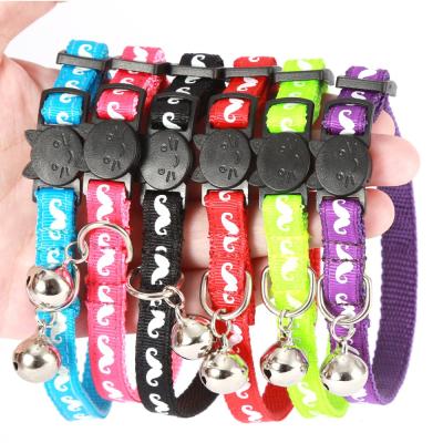 China Safety Viable Buckle Adjustable Detachable Pet Cat Luminous Collar With Bell for sale