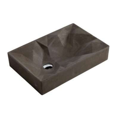 China Modern Rectangle Shape Basin Bathroom Countertop Sink Basin Concrete Cement Wash Basin for sale